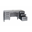 Modern Wood Laminate Office Desk Fully Assembled Concrete Gray