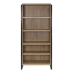 Modern Open Wood Laminate Bookcase Fully Assembled Light Brown