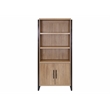 Modern Wood  Laminate Bookcase With Doors Fully Assembled Light Brown