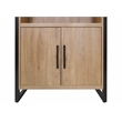 Modern Wood  Laminate Bookcase With Doors Fully Assembled Light Brown