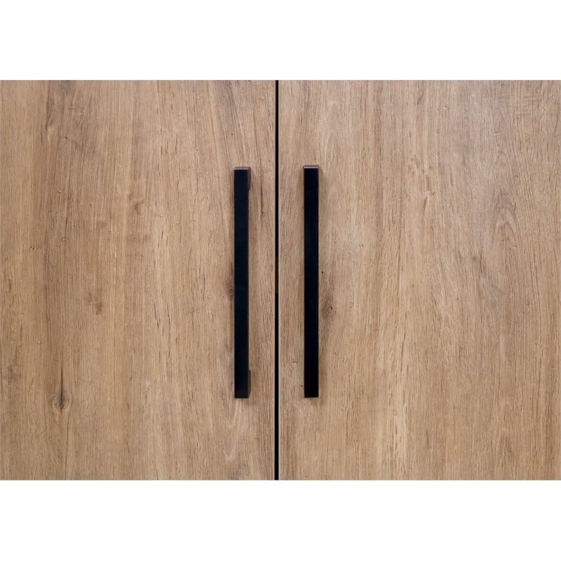 Modern Wood  Laminate Bookcase With Doors Fully Assembled Light Brown