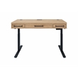 Modern Wood Laminate Office Electronic Sit Stand Desk Light Brown