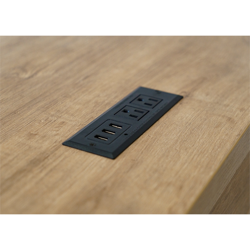 Modern Wood Laminate Open L-Desk & Return Writing Table Light Brown