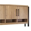 Contemporary Wood Laminate Hutch With Wood Doors Fully Assembled Light Brown