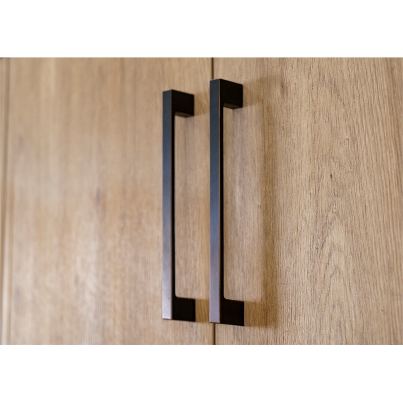 Contemporary Wood Laminate Hutch With Wood Doors Fully Assembled Light Brown