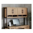 Contemporary Wood Laminate Hutch With Wood Doors Fully Assembled Light Brown