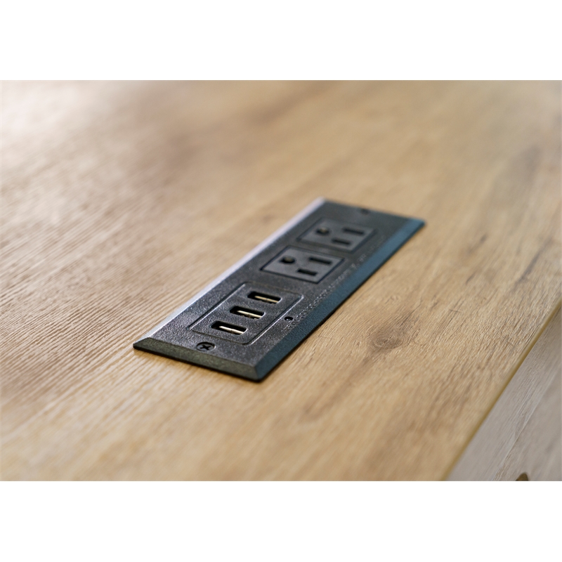 Modern Wood Laminate Office Desk Fully Assembled Light Brown