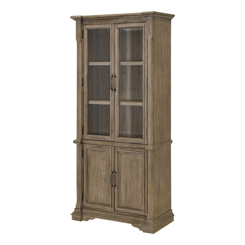 Martin Furniture Wood Bookcase With Doors Office Shelving in Light Brown