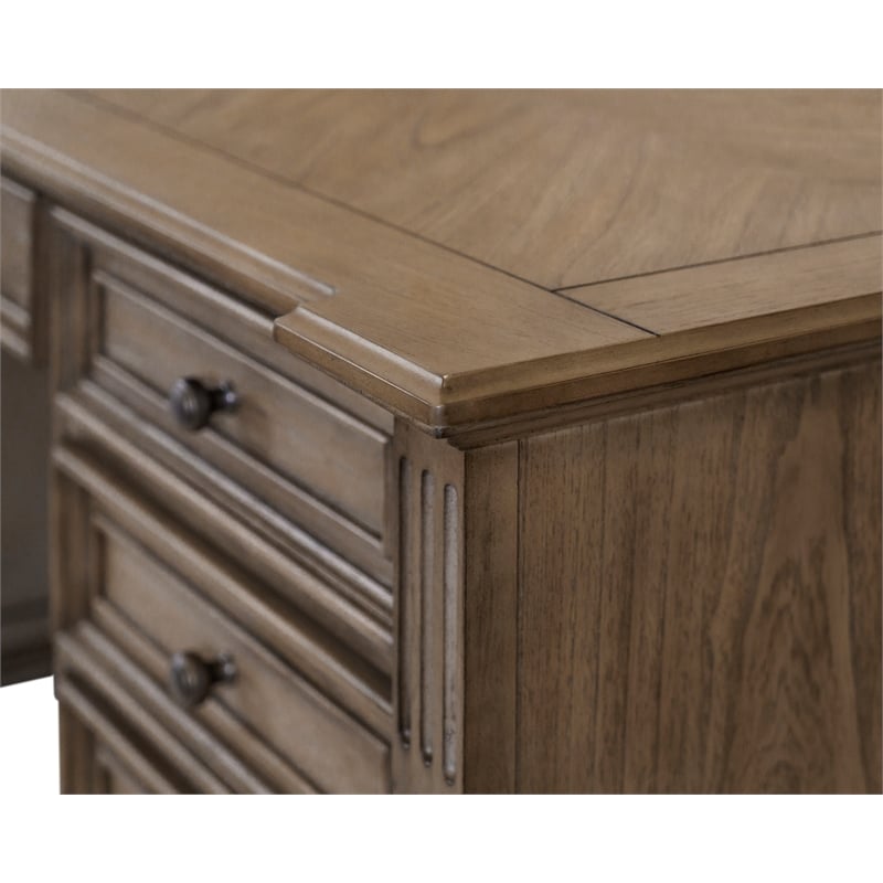 Martin Furniture Credenza Wood Office Desk Writing Table in Light Brown