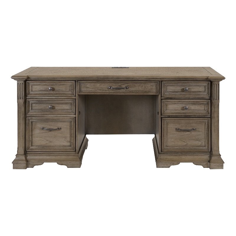 Martin Furniture Credenza Wood Office Desk Writing Table in Light Brown