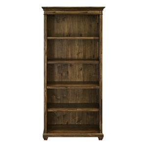 Martin Furniture Wood Open Bookcase Office Storage Fully Assembled in Brown