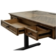 Martin Furniture Wood Electronic Sit Stand Desk Standing Desk in Brown