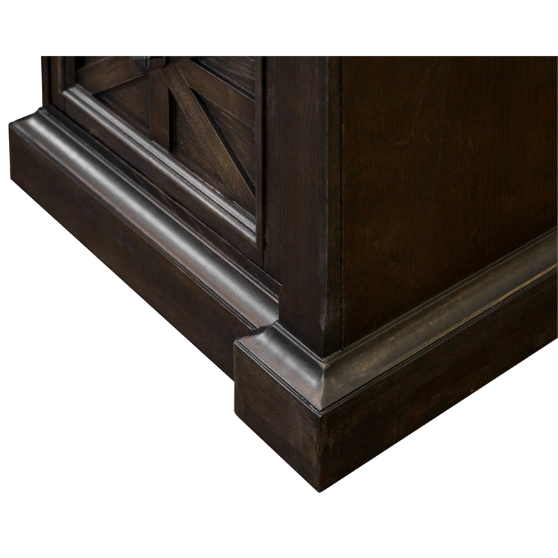Martin Furniture 66W Wood Double Pedestal Executive Desk Dark Brown