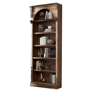 Traditional 8' Tall Wood Bookcase Office Storage Organizer Fully Assembled Brown