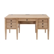 Modern Wood Half Pedestal Desk Wood Fully Assembled Light Brown