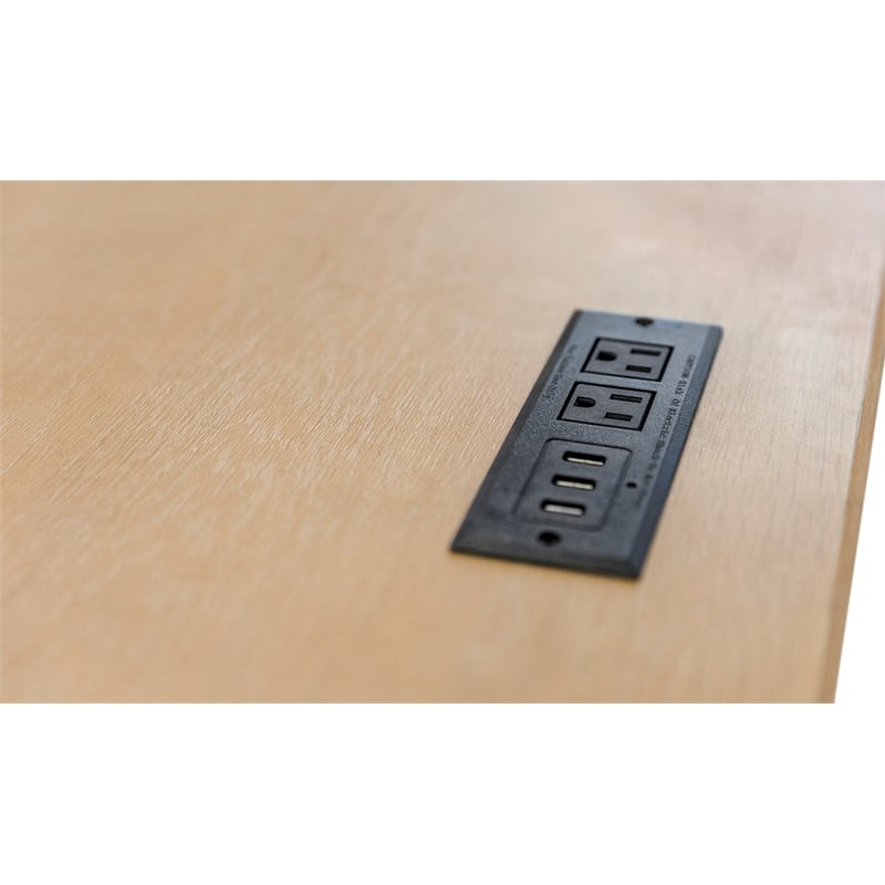 Modern Wood Half Pedestal Desk Wood Fully Assembled Light Brown