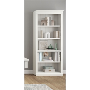 Modern Wood Open Bookcase Office Bookcase Fully Assembled White