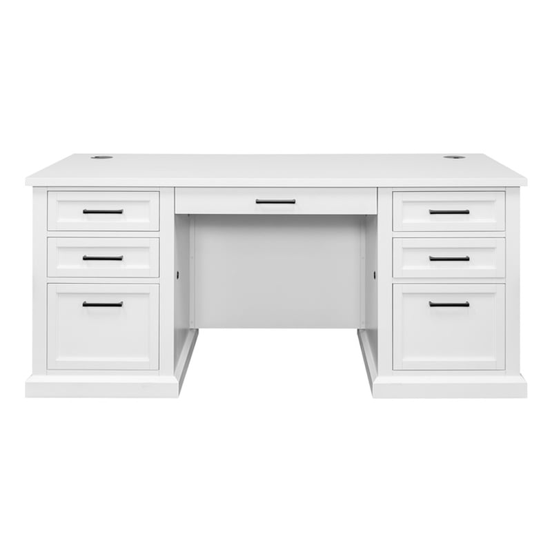 Modern Wood Executive Desk Office Desk Fully Assembled White