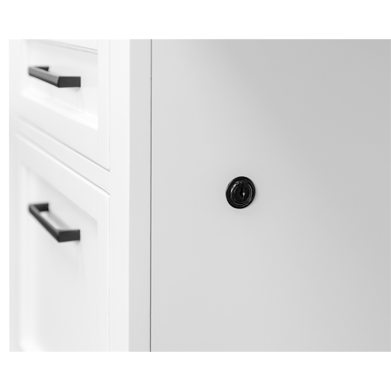 Modern Wood Executive Desk Office Desk Fully Assembled White