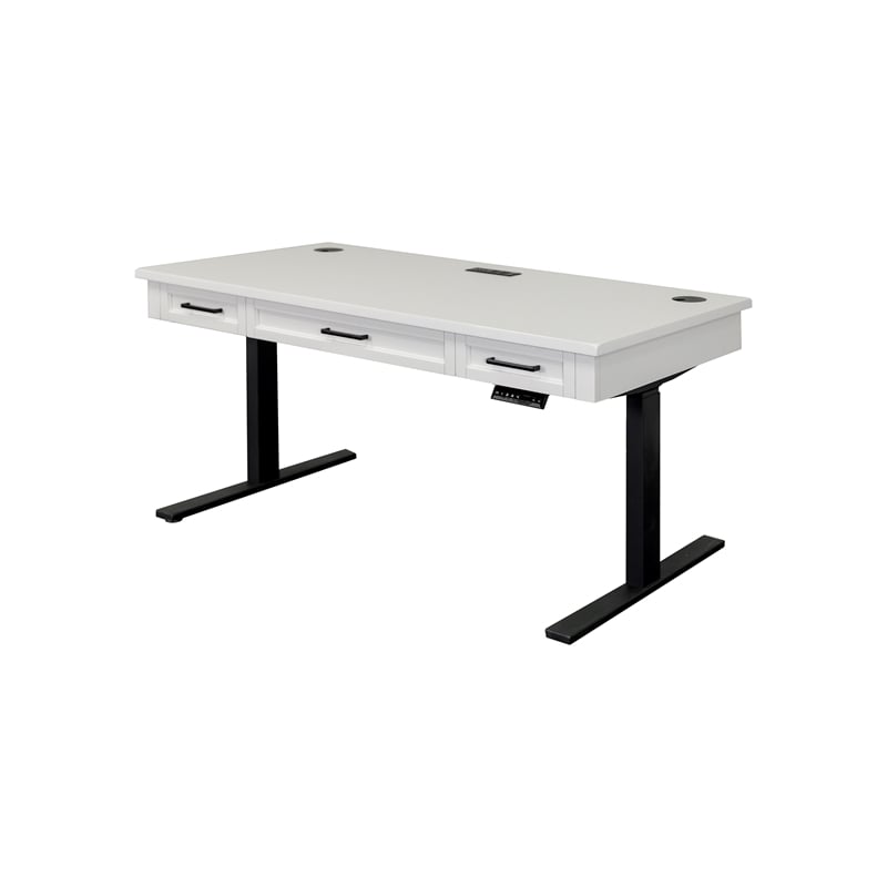 Modern Wood Electric Sit/Stand Desk Height Adjustable Table  Desk White