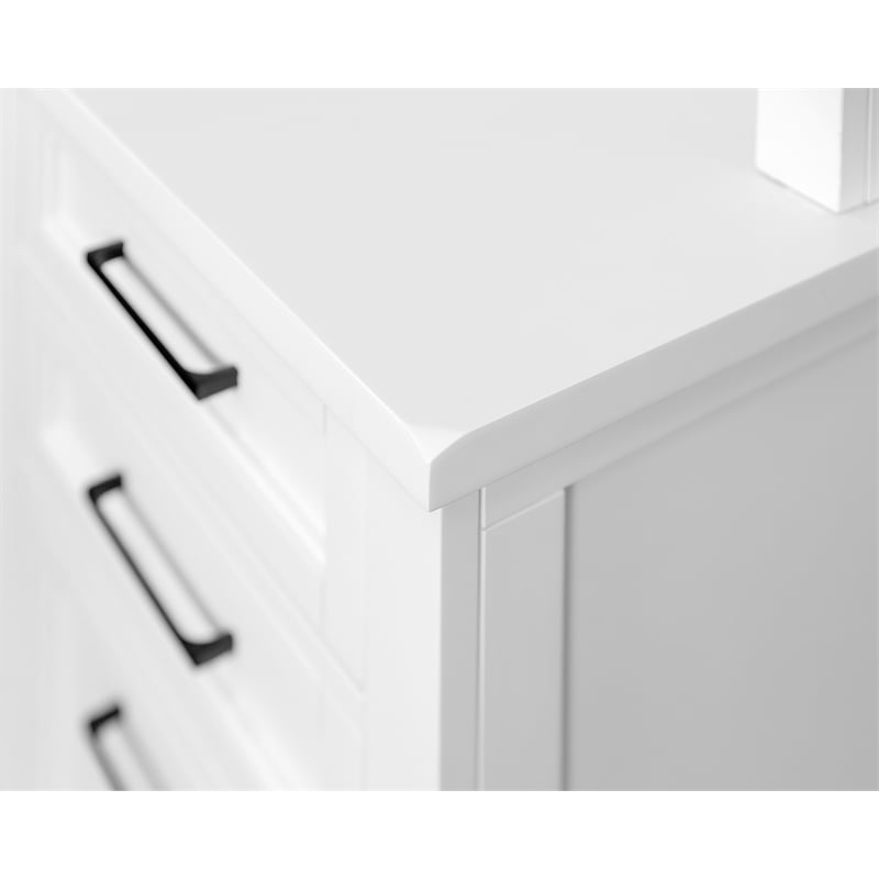 modern wood desk office writing table fully assembled white finish