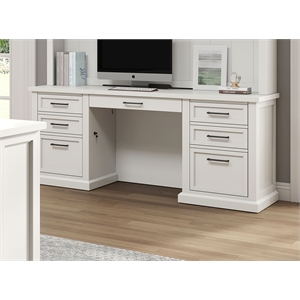 Modern Wood Desk Office Writing Table Fully Assembled White Finish