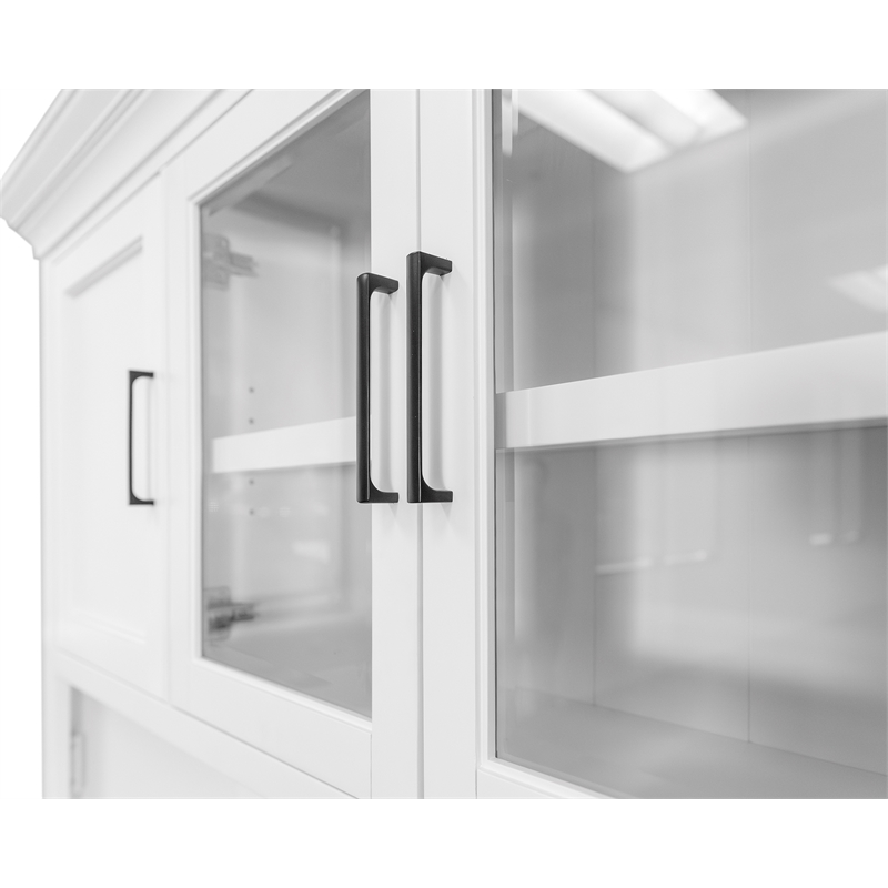 Modern Wood Hutch With Doors Storage Hutch Fully Assembled White