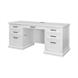 Modern Wood Hutch With Doors and Desk Storage Fully Assembled White
