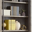 Traditional 8' Tall Wood Bookcase Wall With Ladder Aged Office Bookcases Gray