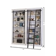 Traditional 8' Tall Wood Bookcase Wall With Ladder Aged Office Bookcases White