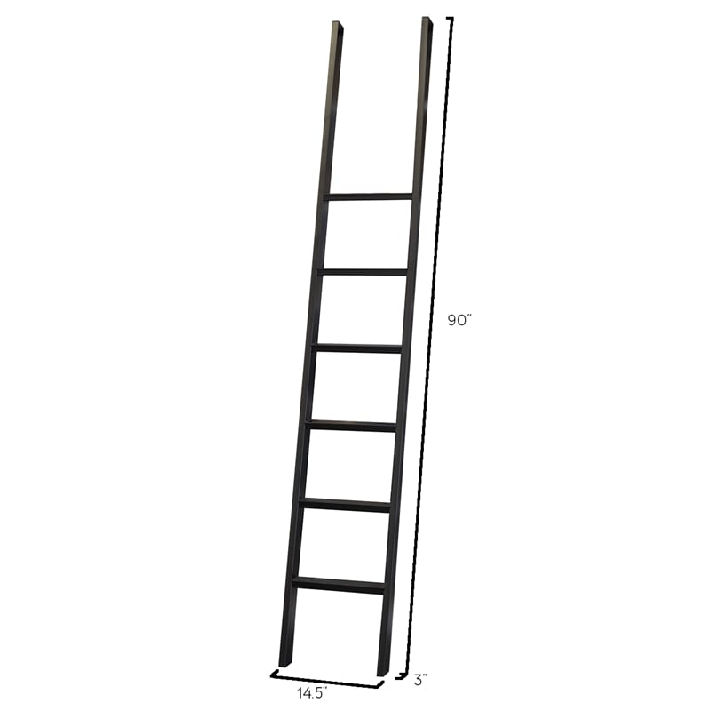 Traditional 8' Tall Wood Bookcase Wall With Ladder Aged Office Bookcases White