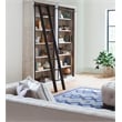 Traditional 8' Tall Wood Bookcase Wall With Ladder Aged Office Bookcases White