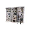 Traditional 8' Tall Wood Bookcase Wall With Ladder Aged Office Bookcases White