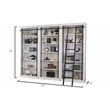 Traditional 8' Tall Wood Bookcase Wall With Ladder Aged Office Bookcases White
