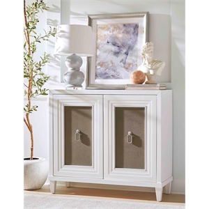 Modern Wood 40&quot Console with with doors TV Stand Fully Assembled White