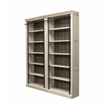 Traditional 8' Tall Wood Bookcase Wall With Ladder Aged Office Bookcases White