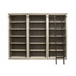 Traditional 8' Tall Wood Bookcase Wall With Ladder Aged Office Bookcases White