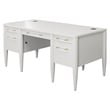 Contemporary Wood Half-Pedestal Desk  Office Desk  Accent Desk  White