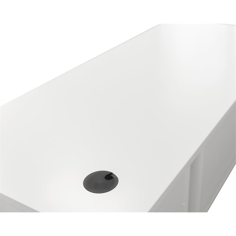 Contemporary Wood Half-Pedestal Desk  Office Desk  Accent Desk  White