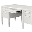 Contemporary Wood Half-Pedestal Desk  Office Desk  Accent Desk  White