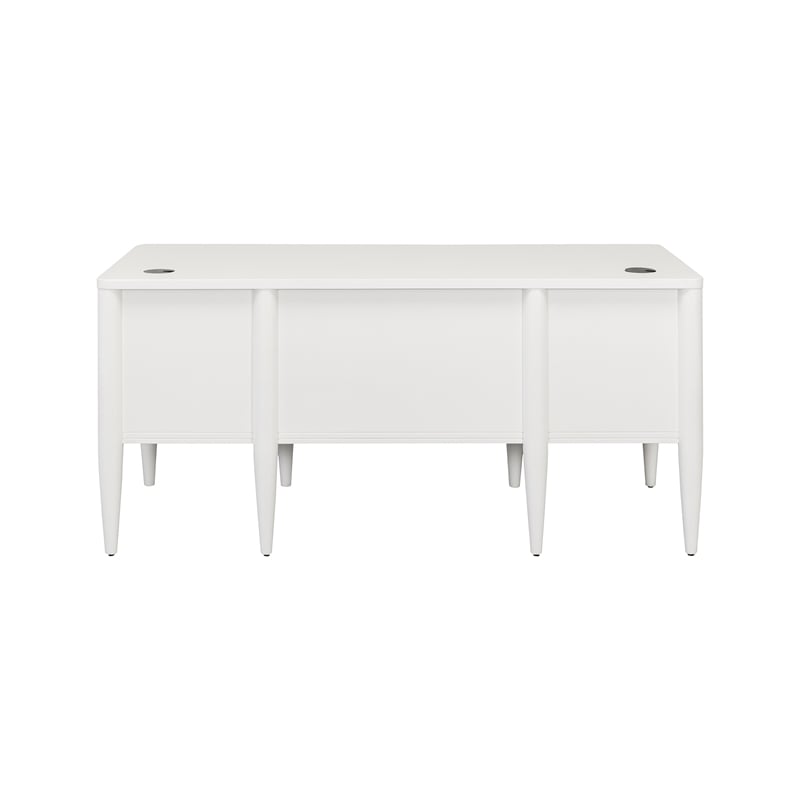 Contemporary Wood Half-Pedestal Desk  Office Desk  Accent Desk  White