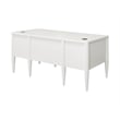 Contemporary Wood Half-Pedestal Desk  Office Desk  Accent Desk  White