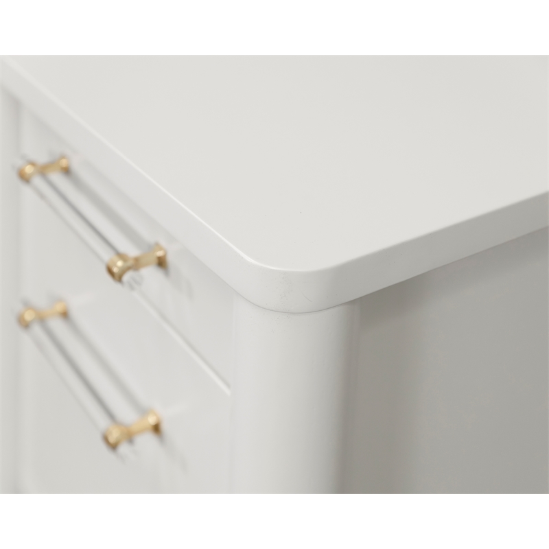 Contemporary Wood Half-Pedestal Desk  Office Desk  Accent Desk  White
