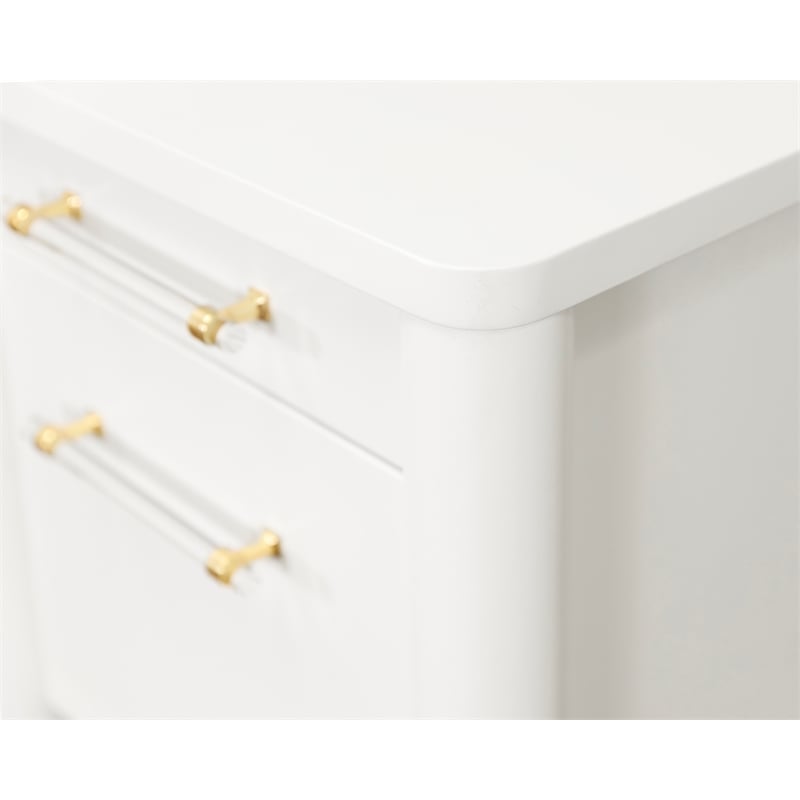 Contemporary Wood Half-Pedestal Desk  Office Desk  Accent Desk  White