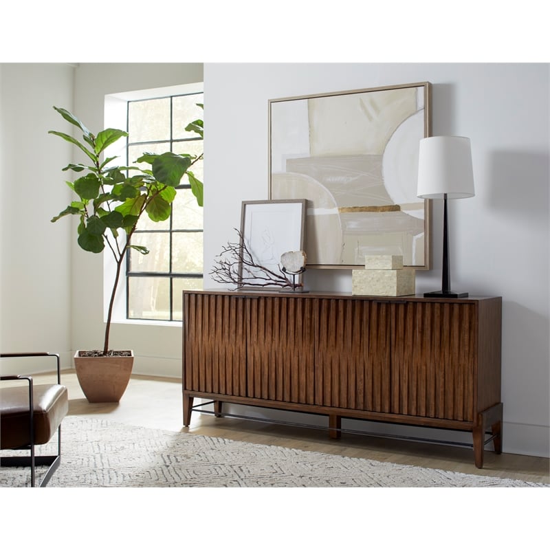 Mid-century Modern Wood Console/Credenza  Office Console  Accent Credenza  Brown