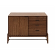 Mid-century Wood Modern Small Console with File Drawers Brown
