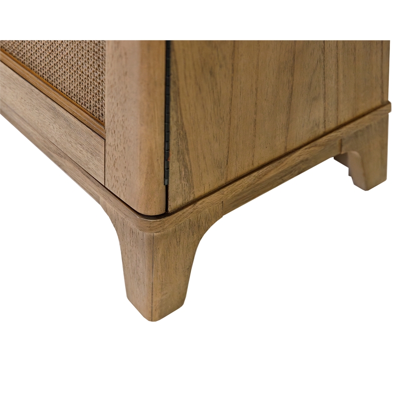 Coastal Arch shaped Bar Cabinet Dining Cabinet Fully Assembled Brown Wood
