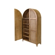 Coastal Arch shaped Bar Cabinet Dining Cabinet Fully Assembled Brown Wood