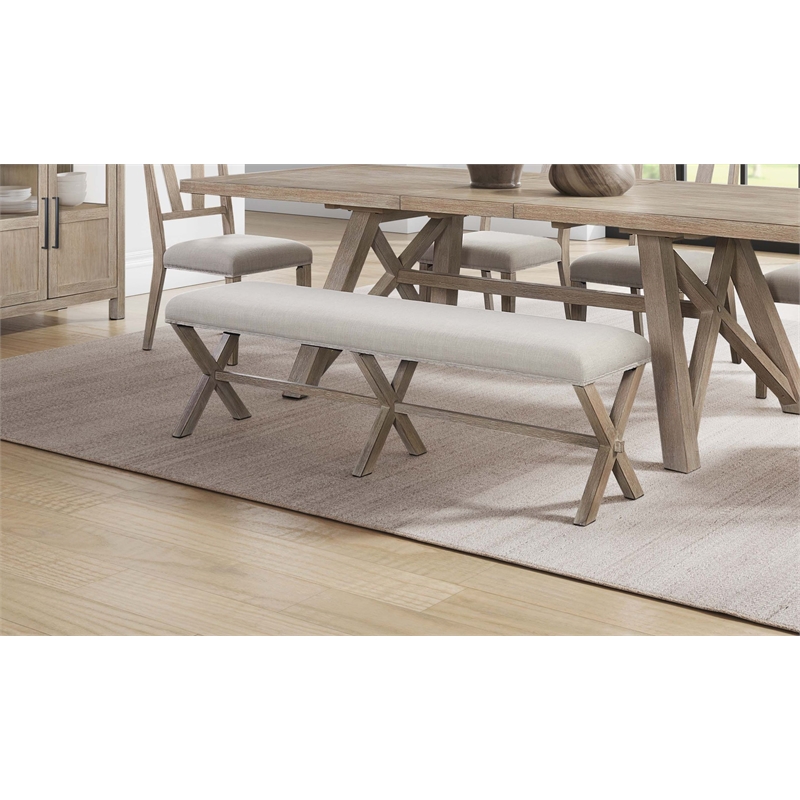 Modern Farmhouse Wood Bench Dining Bench Kitchen Table Seating Brown