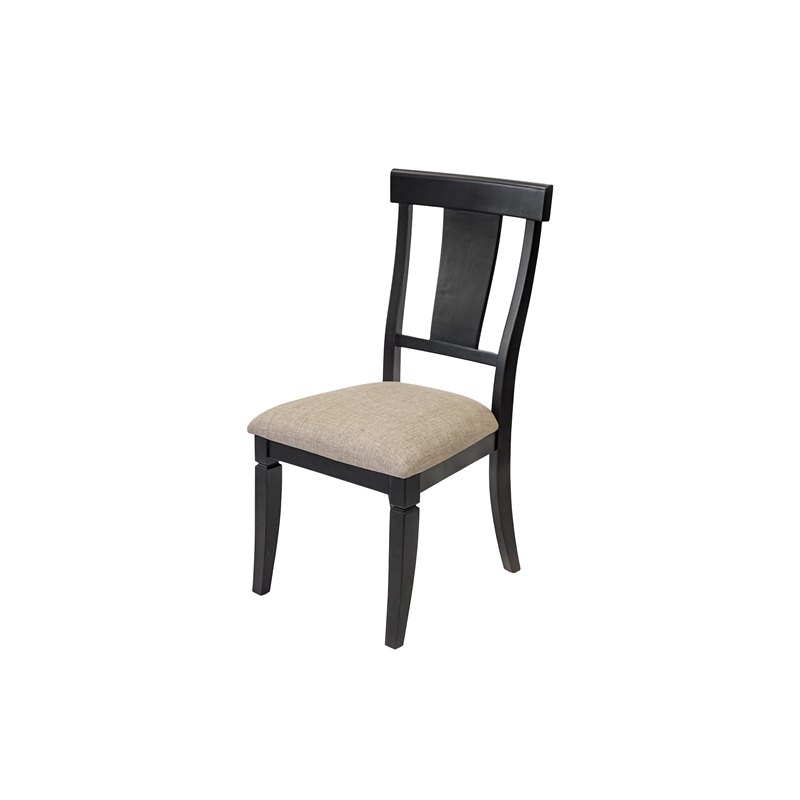 Two Wood Traditional Kitchen Table Chairs Dining Seats Black